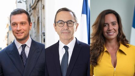 Jordan Bardella, Bruno Retailleau, Sarah Knafo.