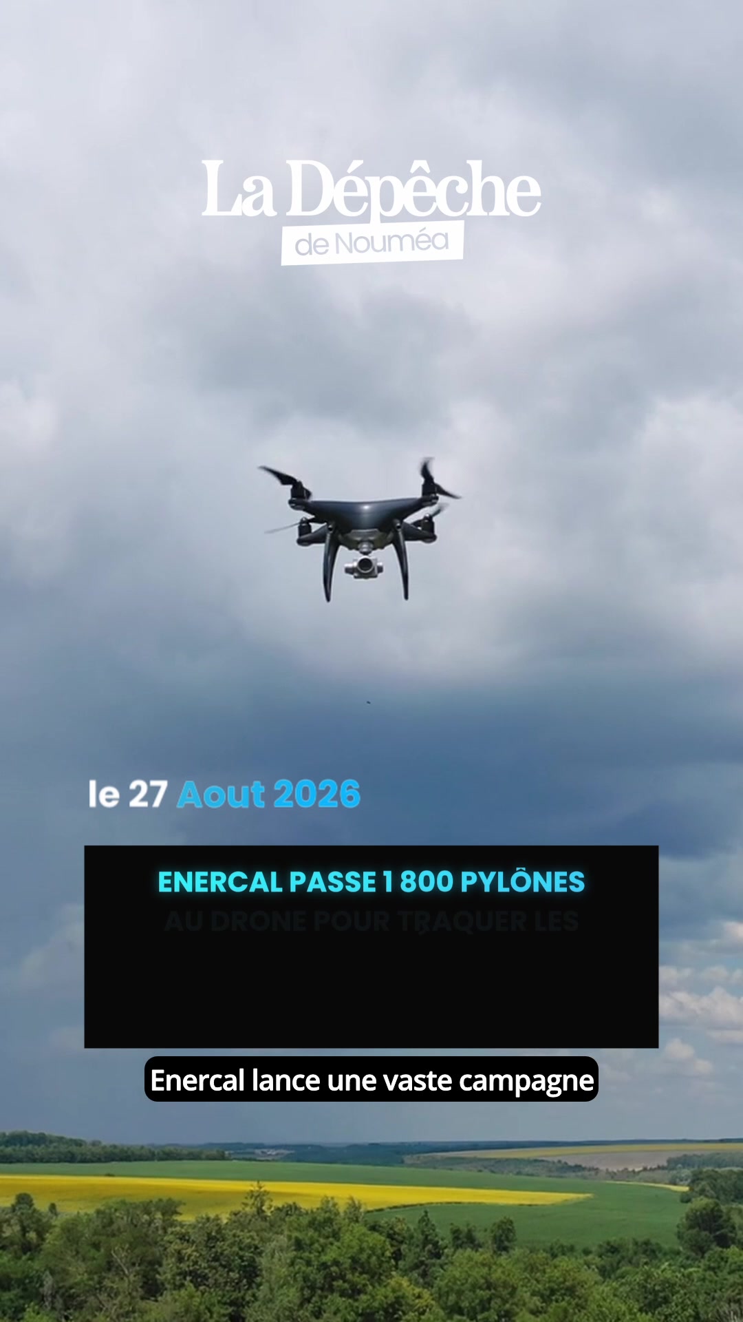 Après 100 000 foyers dans le noir, Enercal sort l'arme secrète : un drone qui va inspecter 1 800 pylônes dans toute la Grande Terre !      📎 Lien en bio