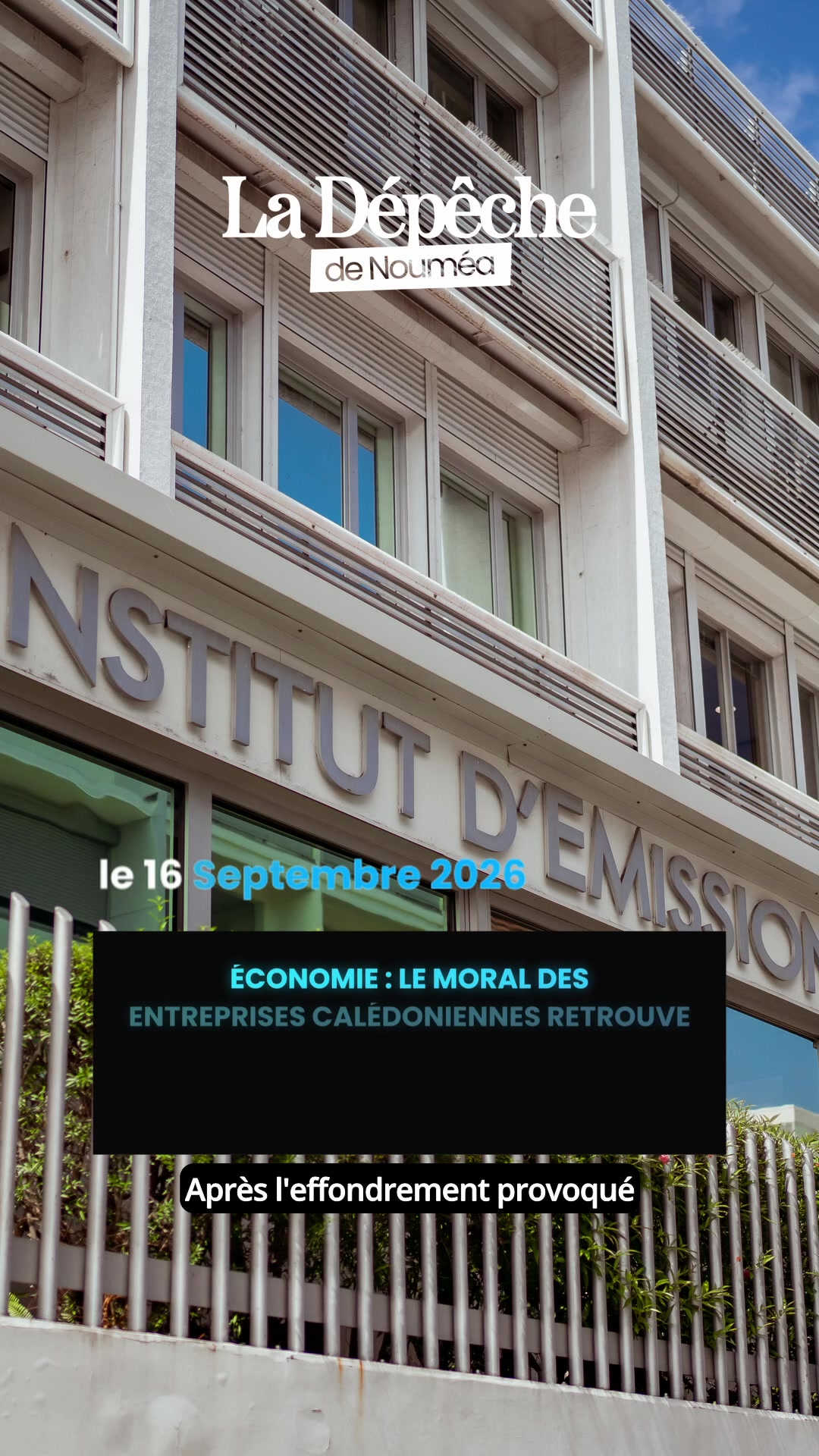 Deux ans après les émeutes, l'économie calédonienne se redresse... mais un tiers des patrons craint toujours la faillite, on vous explique tout.      📎 Lien en bio